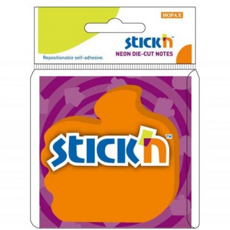 Notes samoprzylepny Stick'n Kciuk pomarańczowy neon 76x76mm, 50szt
